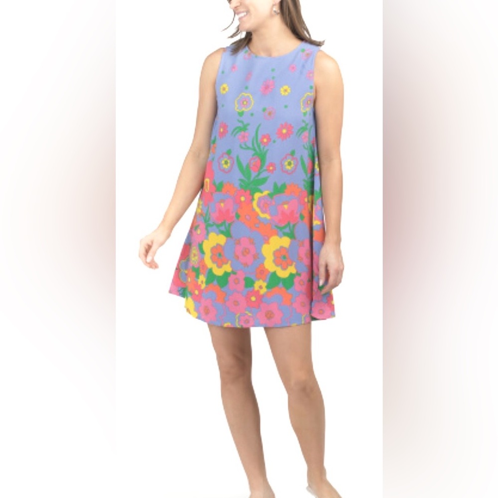 Mister Zimi Women’s Stylish Sleeveless Tina Floral Mini Crepe Dress. Size 6 NWT